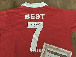 Original rare hand signed George Best No7 1970 Manchester United Shirt with COA