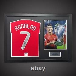 Panoramic Framed Cristiano Ronaldo Signed Manchester United Football Shirt £649