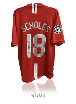 Paul Scholes 2008 Champions League Signed Football Shirt Manchester United