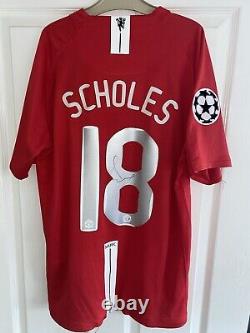Paul Scholes 2008 Manchester United Signed Shirt