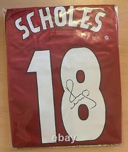 Paul Scholes Back Signed 1999 Manchester United Home Shirt UCL Edition