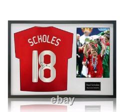 Paul Scholes Hand Signed Manchester United Shirt 06/07 Framed Display COA