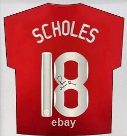 Paul Scholes Hand Signed Manchester United Shirt 06/07 Framed Display COA