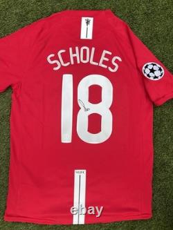 Paul Scholes Hand Signed Manchester United Shirt With Exact Proof And Coa