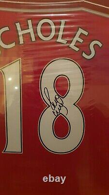 Paul Scholes Manchester United Autograph/signed Shirt/jersey. Framed
