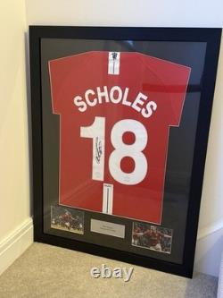 Paul Scholes Manchester United Framed Football Jersey Shirt & Signature No COA