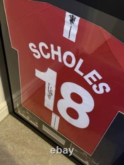 Paul Scholes Manchester United Framed Football Jersey Shirt & Signature No COA