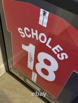 Paul Scholes Manchester United Framed Football Jersey Shirt & Signature No COA