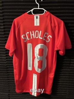 Paul Scholes Signed 2008 Manchester United Shirt With Photo Proof