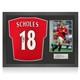Paul Scholes Signed Manchester United 1998-00 Football Shirt. Icon Frame