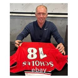 Paul Scholes Signed Manchester United 1998-00 Football Shirt. Icon Frame