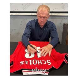Paul Scholes Signed Manchester United 1998-00 Football Shirt. Icon Frame