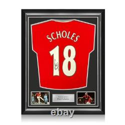 Paul Scholes Signed Manchester United 2022-23 Football Shirt. Superior Frame