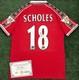 Paul Scholes Signed Manchester United 98/99 Treble Shirt + EXACT VID PROOF & COA