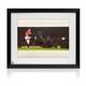 Paul Scholes Signed Manchester United Football Photo Strike. Framed