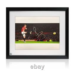 Paul Scholes Signed Manchester United Football Photo Strike. Framed