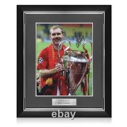 Paul Scholes Signed Manchester United Football Photo UCL Winner. Deluxe Frame