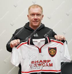 Paul Scholes Signed Manchester United Shirt 1999, Away Gift Box