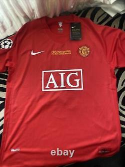 Paul Scholes Signed Manchester United Shirt 2008 UCL Final Moscow