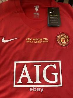Paul Scholes Signed Manchester United Shirt 2008 UCL Final Moscow