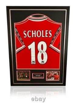 Paul Scholes signed framed 1999 Treble Manchester United Shirt MUFC with COA