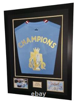 Pep Guardiola Manchester City 2022/23 Premier League Signed Trophy Framed Shirt