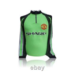 Peter Schmeichel Hand Signed Mancheter United 1999 Replica Shirt in AAA Gift Box