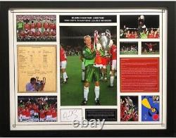 Peter Schmeichel Signed And Framed Manchester United 1999 Winners Display