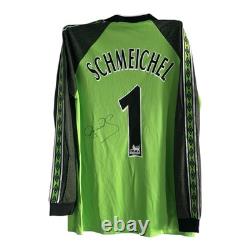 Peter Schmeichel signed shirt 99 TREBLE PHOTO PROOF MANCHESTER UNITED JERSEY