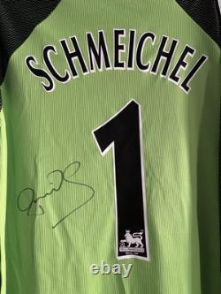 Peter Schmeichel signed shirt 99 TREBLE PHOTO PROOF MANCHESTER UNITED JERSEY