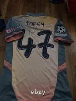 Phil Foden #47 Hand Signed Manchester City Football Shirt With Certified COA