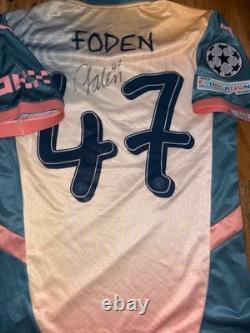 Phil Foden #47 Hand Signed Manchester City Football Shirt With Certified COA
