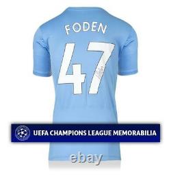 Phil Foden Official UEFA Champions League Signed Manchester City 2021-21 Home Sh
