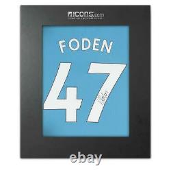 Phil Foden Signed Manchester City 2021-21 Home Shirt In Deluxe Packaging