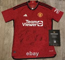 Player Issue MUFC #MU033742 COA Manchester United 2024 Squad Signed Shirt