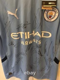 Puma Manchester City Signed Home Football Shirt with COA 01592