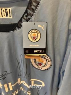 Puma Manchester City Signed Home Football Shirt with COA 01592