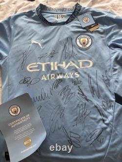 Puma Manchester City Signed Home Football Shirt with COA 01592