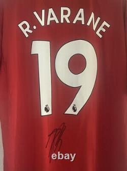 RAFAEL VARANE Signed Manchester United 22/23 Football Shirt PROOF Man Utd Mufc U