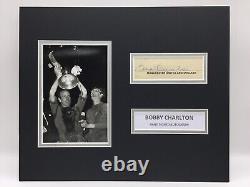 RARE Bobby Charlton Manchester United Signed Photo Display + COA AUTOGRAPH 1968