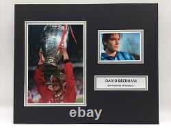 RARE David Beckham Manchester United Signed Photo Display + COA MAN UTD 1999