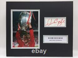 RARE David Beckham Manchester United Signed Photo Display + COA MAN UTD 1999