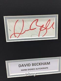 RARE David Beckham Manchester United Signed Photo Display + COA MAN UTD 1999