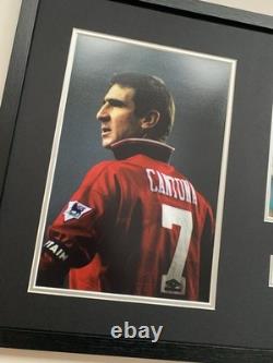 RARE Eric Cantona Manchester United Signed Display + COA + FRAMED AUTOGRAPH