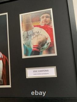 RARE Eric Cantona Manchester United Signed Display + COA + FRAMED AUTOGRAPH