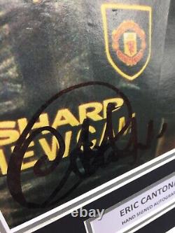 RARE Eric Cantona Manchester United Signed Photo Display + COA AUTOGRAPH MAN UTD