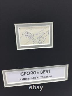RARE George Best Manchester United Signed Photo Display + COA AUTOGRAPH 1968