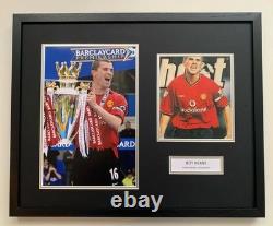 RARE Roy Keane Manchester United Signed Display + COA + FRAMED AUTOGRAPH MAN UTD