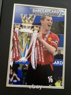 RARE Roy Keane Manchester United Signed Display + COA + FRAMED AUTOGRAPH MAN UTD