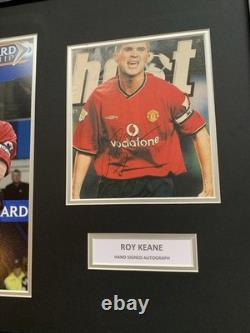 RARE Roy Keane Manchester United Signed Display + COA + FRAMED AUTOGRAPH MAN UTD